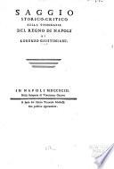 Saggio storico-critico sulla tipografia del regno di Napoli