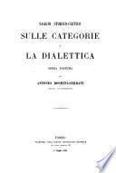 Saggio storico critico sulle categorie e la dialettica