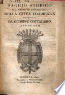 Saggio storico sull'antico ed attuale stato della città d'Albenga compilato da Giuseppe Cottalasso avvocato