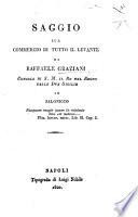 Saggio sul commercio di tutto il Levante, etc