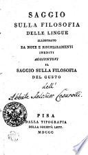SAGGIO SULLA FILOSOFIA DELLE LINGUE