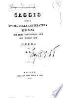 Saggio sulla storia della letteratura italiana nei primi venticinque anni del secolo 19