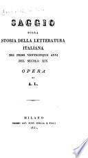 Saggio sulla storia della letteratura italiana nei primi venticinque anni del socolo xix