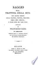 Saggio sulla trattura della seta