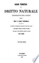Saggio teoretico di diritto naturale appoggiato sul fatto