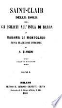 Saint-Clair delle isole ossia gli esiliati all'isola di Barra (Libera traduzione dall' Inglese) ...