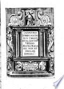 Salvatoris domini nostri Iesu Christi eiusq. sanctiss.mae