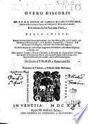 Santuario, ouero Discorsi de santi, del R.P.M.D. Lorenzo de Zamora monaco cisterciense, ... Intitolato da lui Settima parte Della monarchia mistica della Chiesa, tomo primo [-secondo]. ... Tradotto nouamente dall'idioma spagnuolo nell'italiano, con somma diligenza, e fedeltà, da Pietro Foscarini. Con quattro tauole, l'vna de i discorsi; la seconda de i gieroglifici; la terza de i luoghi della Scrittura sacra, che in quest'opera si dichiarano; e la quarta delle cose più notabili, che in essa si contengono. ...