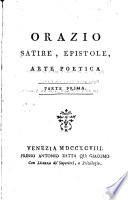 Satire, epistole, arte poetica parte prima [-seconda]Orazio