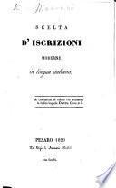 Scelta d'Iscrizioni moderne in lingua italiana