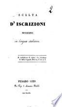 Scelta d'iscrizioni moderne in lingua italiana[Terenzio Mamiani della Rovere]