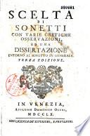 Scelta di sonetti con varie critiche ...