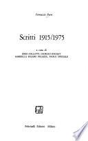 Scritti 1915-1975