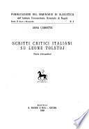 Scritti critici italiani su Leone Tolstoj (guida bibliografica)
