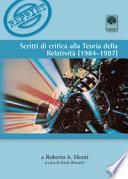 Scritti di critica alla teoria della relatività (1984-1987)