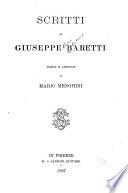 Scritti di Giuseppe Baretti