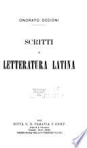 Scritti di letteratura latina