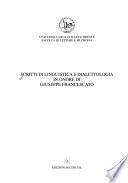 Scritti di linguistica e dialettologia in onore di Giuseppe Francescato