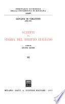 Scritti di storia del diritto italiano