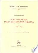 Scritti di storia della letteratura italiana: 1935-1962