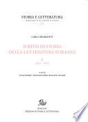 Scritti di storia della letteratura italiana: 1963-1971