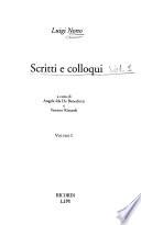 Scritti e colloqui