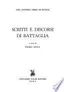 Scritti e discorsi di battaglia