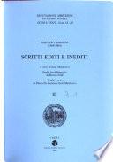 Scritti editi e inediti: Scritti editi dal 1931-32 al 1962. Scriti inediti