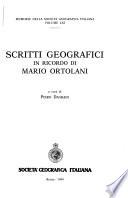Scritti geografici in ricordo di Mario Ortolani
