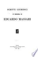 Scritti giuridici in memoria di Eduardo Massari