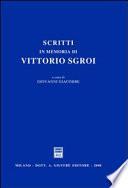 Scritti in memoria di Vittorio Sgroi