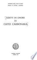 Scritti in onore di Cleto Carbonara