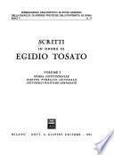Scritti in onore di Egidio Tosato