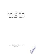 Scritti in onore di Eugenio Garin