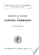 Scritti in onore di Gaspare Ambrosini ...