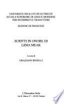 Scritti in onore di Lidia Meak