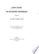 Scritti inediti di Francesco Maurolico pubblicati dal Prof. Federico Napoli