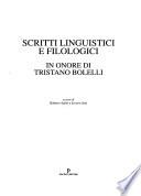 Scritti linguistici e filologici