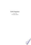 Scritti linguistici: Testi antichi e dialettali