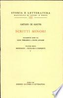 Scritti minori, vol. I