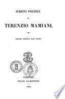 Scritti politici di Terenzio Mamiani