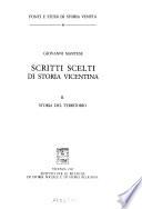 Scritti scelti di storia vicentina: Storia del territorio