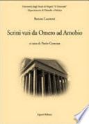 Scritti vari da Omero ad Arnobio