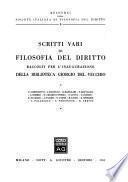 Scritti vari di filosofia del diritto