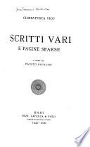 Scritti vari e pagine sparse