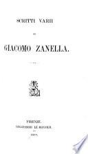 Scritti varii di Giacomo Zanella