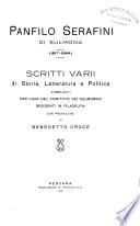 Scritti varii di storia, letteratura e politica
