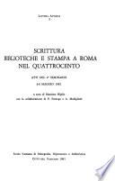 Scrittura, biblioteche e stampa a Roma nel Quattrocento