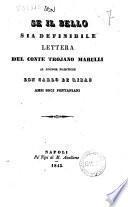 Se il bello sia definibile lettera del conte Trojano Marulli al signor marchese Carlo de Ribas