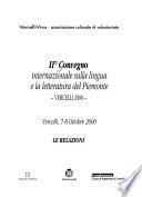 Secondo Convegno internazionale sulla lingua e la letteratura del Piemonte
